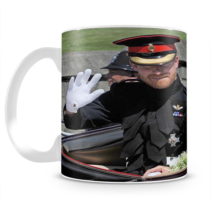 Meghan and Prince Harry wave to the crowds Mug - Canvas Art Rocks - 2