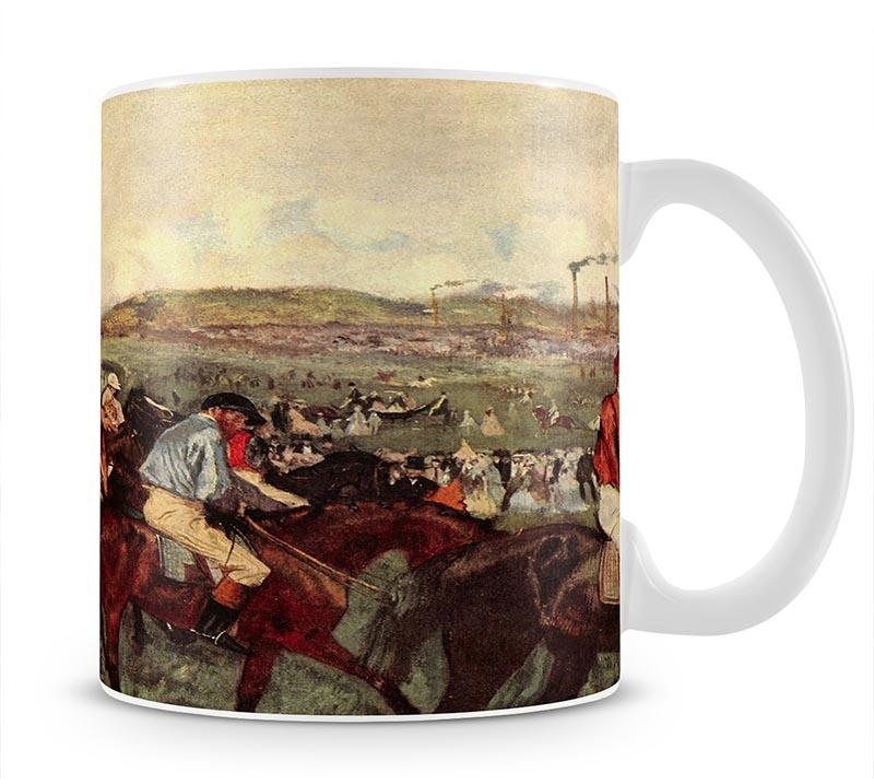Men's riders before the start by Degas Mug - Canvas Art Rocks - 1