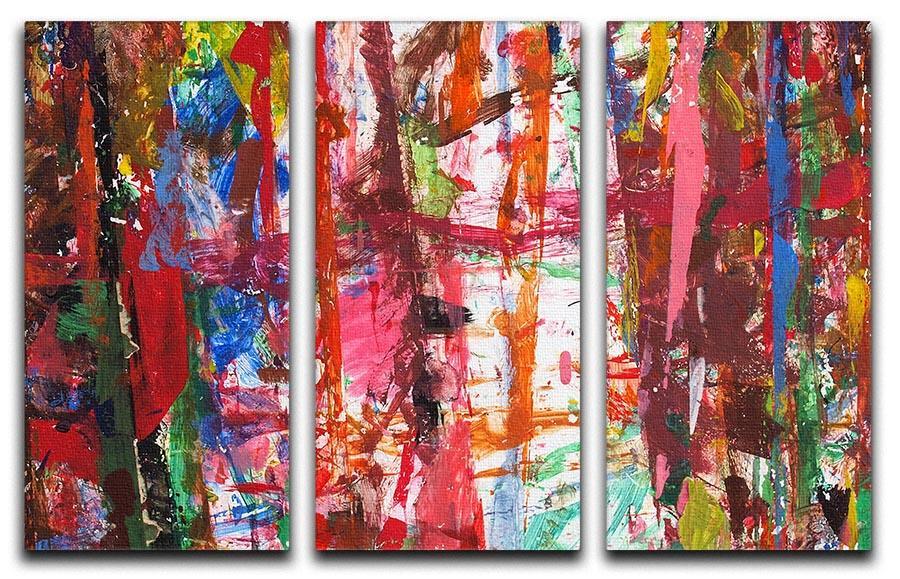 Messy Art 3 Split Panel Canvas Print - Canvas Art Rocks - 1