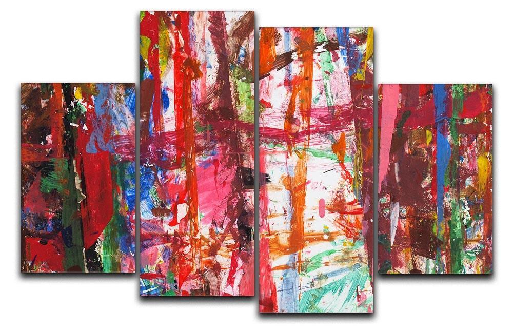 Messy Art 4 Split Panel Canvas  - Canvas Art Rocks - 1