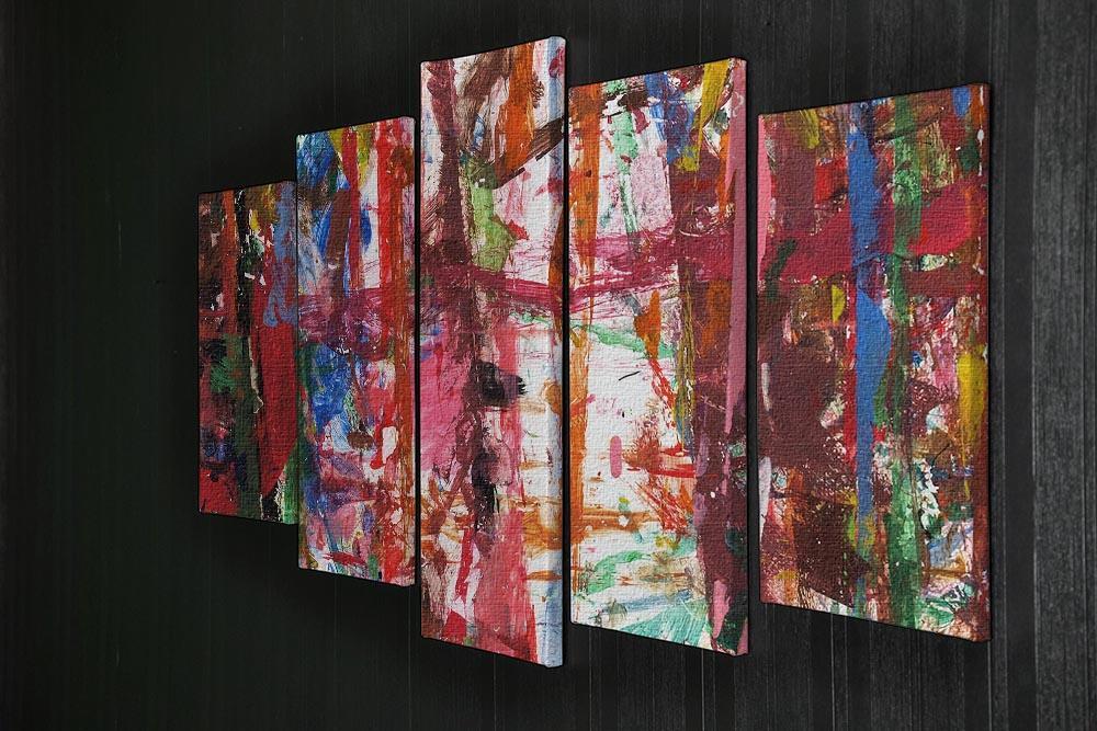 Messy Art 5 Split Panel Canvas - Canvas Art Rocks - 2