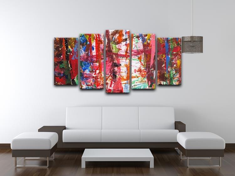 Messy Art 5 Split Panel Canvas - Canvas Art Rocks - 3