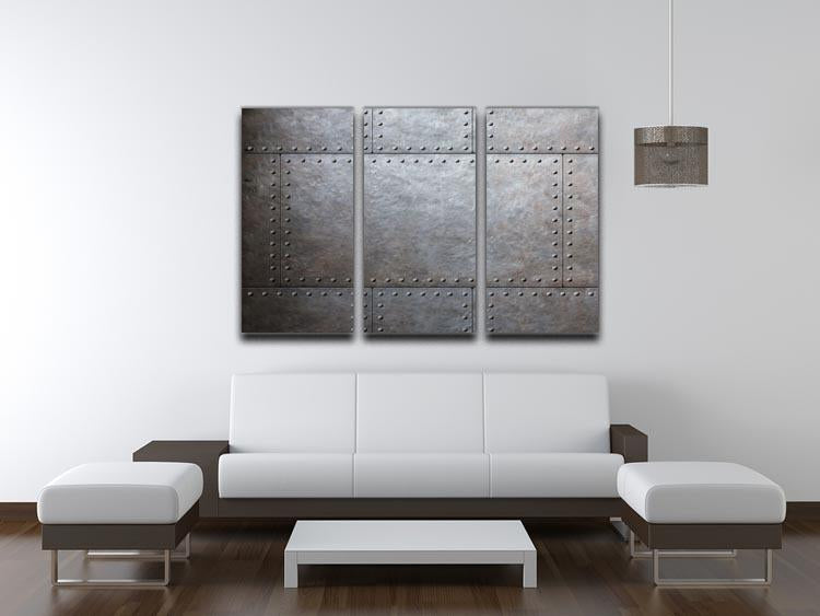 Metal armor plates 3 Split Panel Canvas Print - Canvas Art Rocks - 3