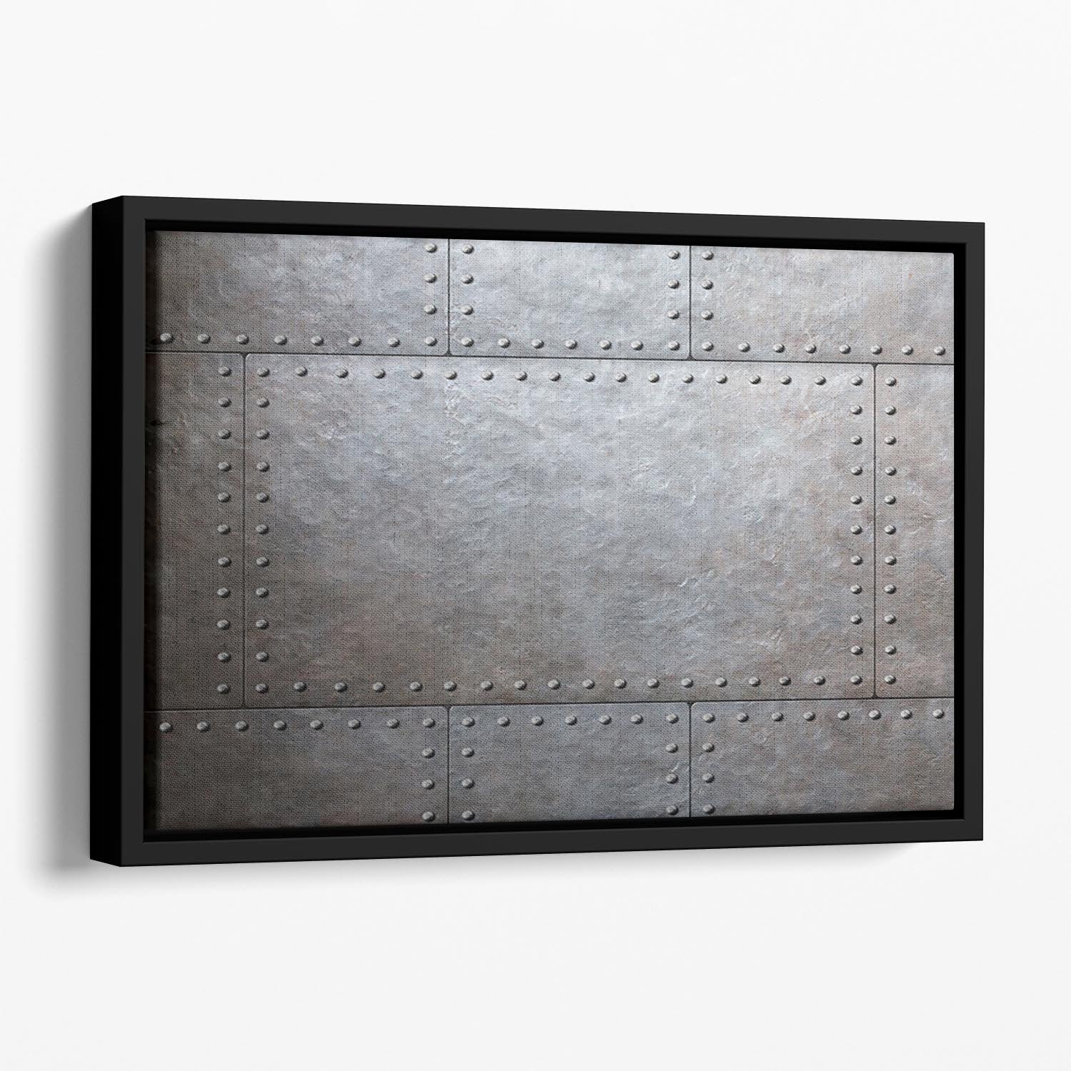 Metal armor plates Floating Framed Canvas - Canvas Art Rocks - 1