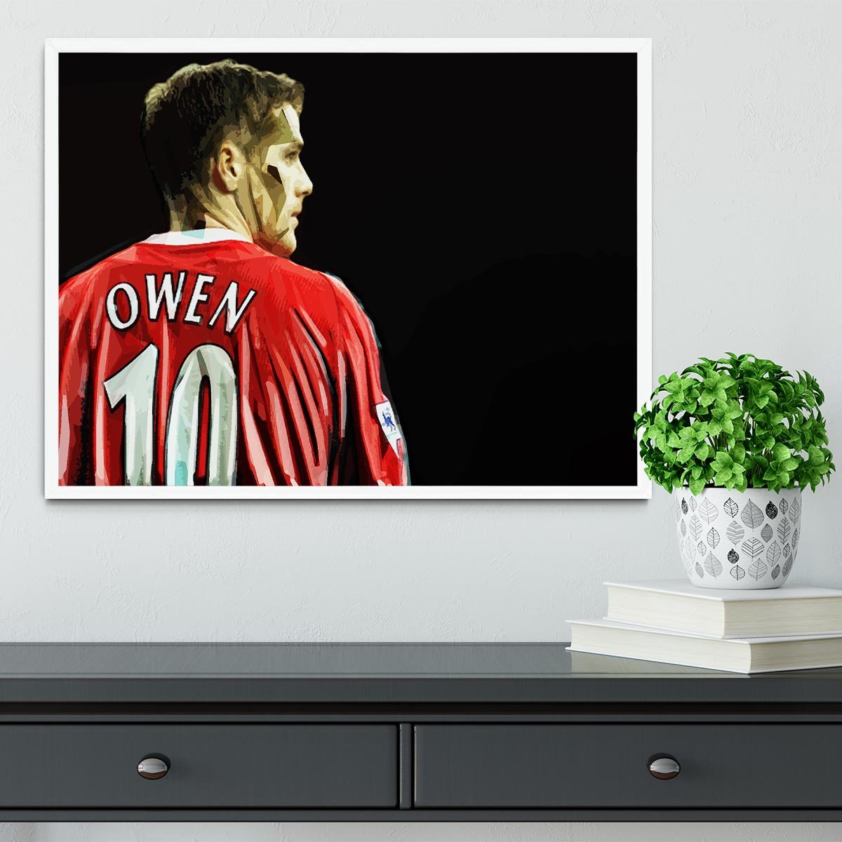 Michael Owen Liverpool Back Framed Print - Canvas Art Rocks -6