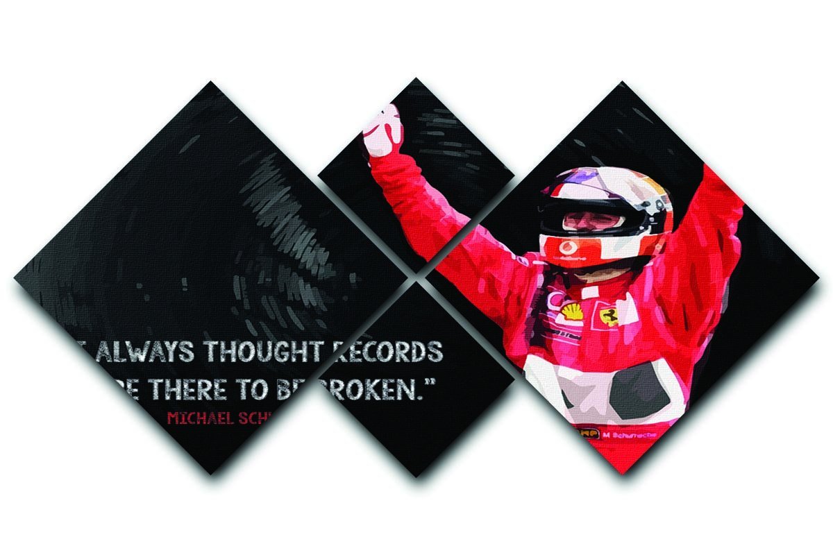 Michael Schumacher Records 4 Square Multi Panel Canvas  - Canvas Art Rocks - 1