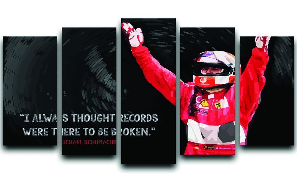 Michael Schumacher Records 5 Split Panel Canvas  - Canvas Art Rocks - 1