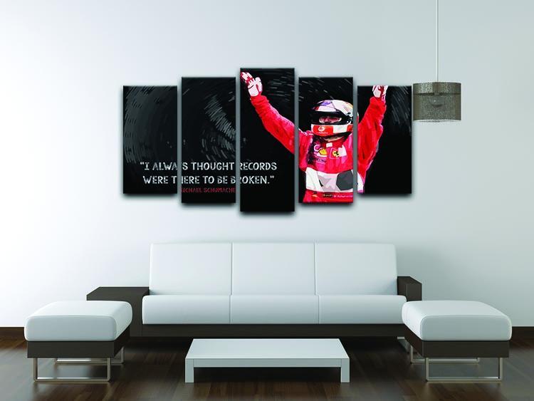 Michael Schumacher Records 5 Split Panel Canvas - Canvas Art Rocks - 3
