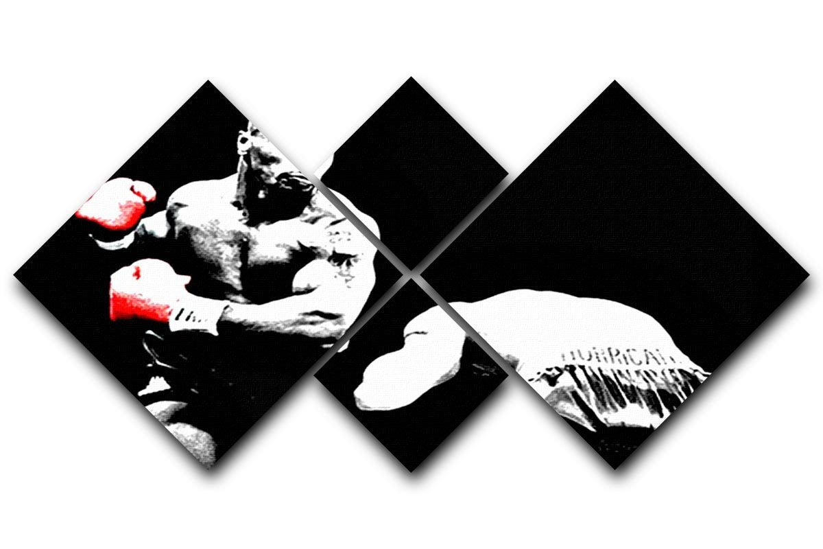 Mike Tyson Knockout 4 Square Multi Panel Canvas  - Canvas Art Rocks - 1