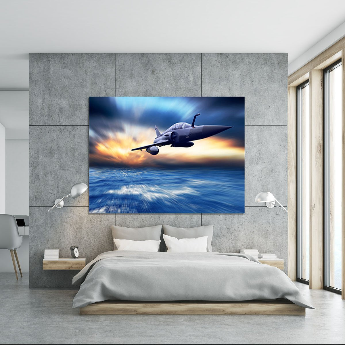 Military airplan on the speed Canvas Print or Poster
