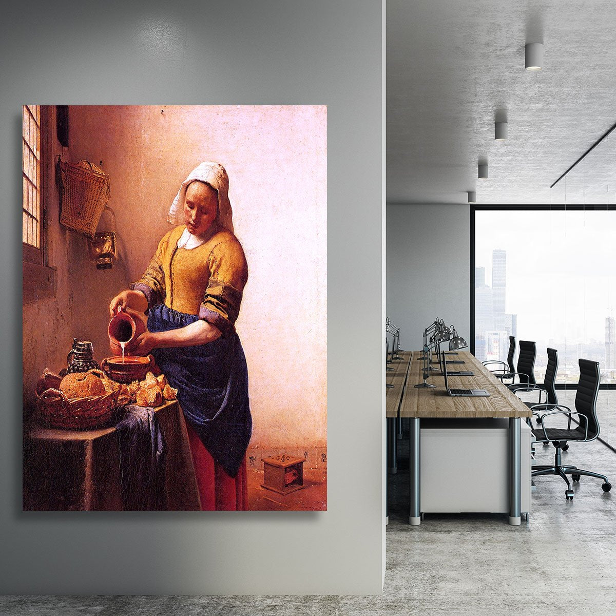 Milk maid by Vermeer Canvas Print or Poster