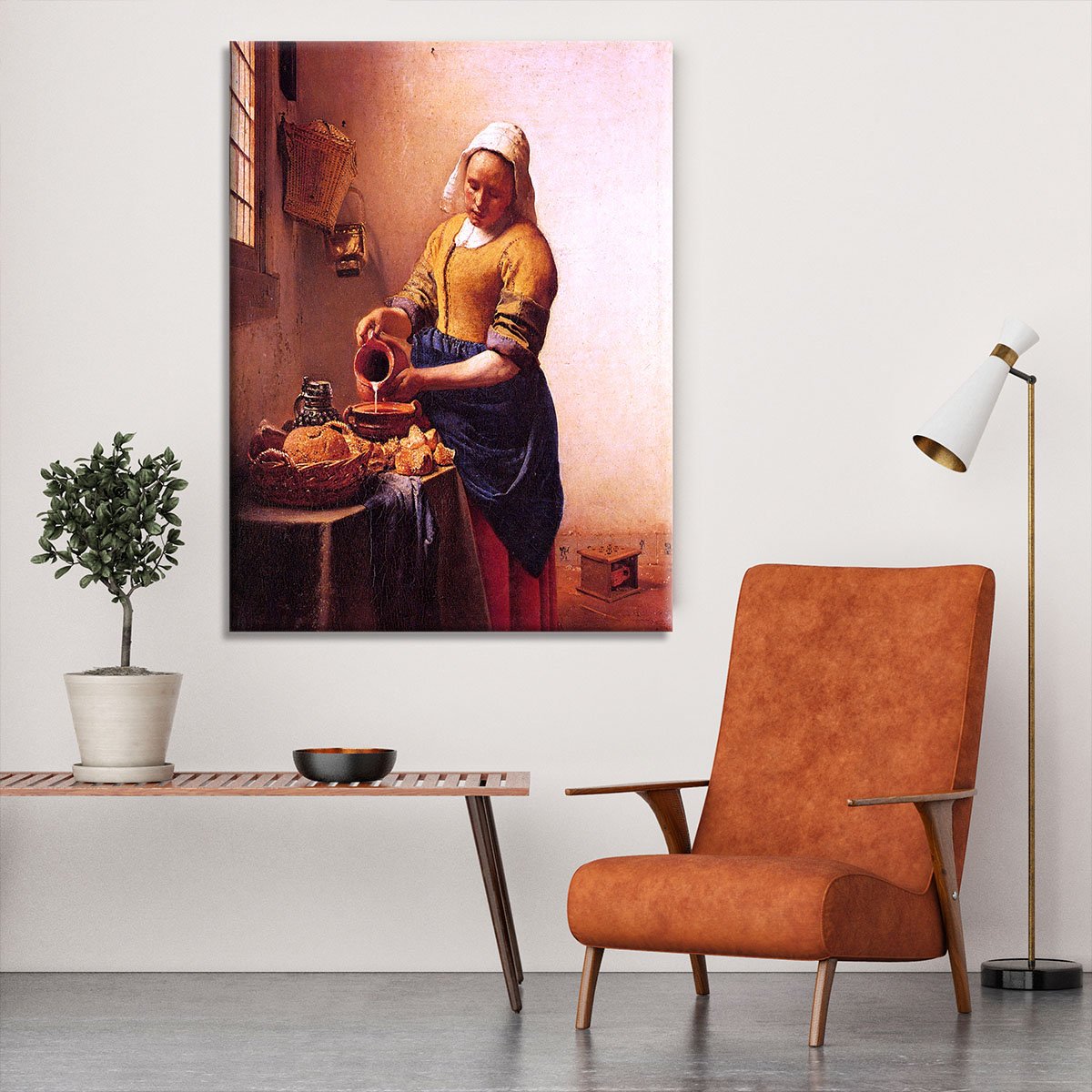 Milk maid by Vermeer Canvas Print or Poster