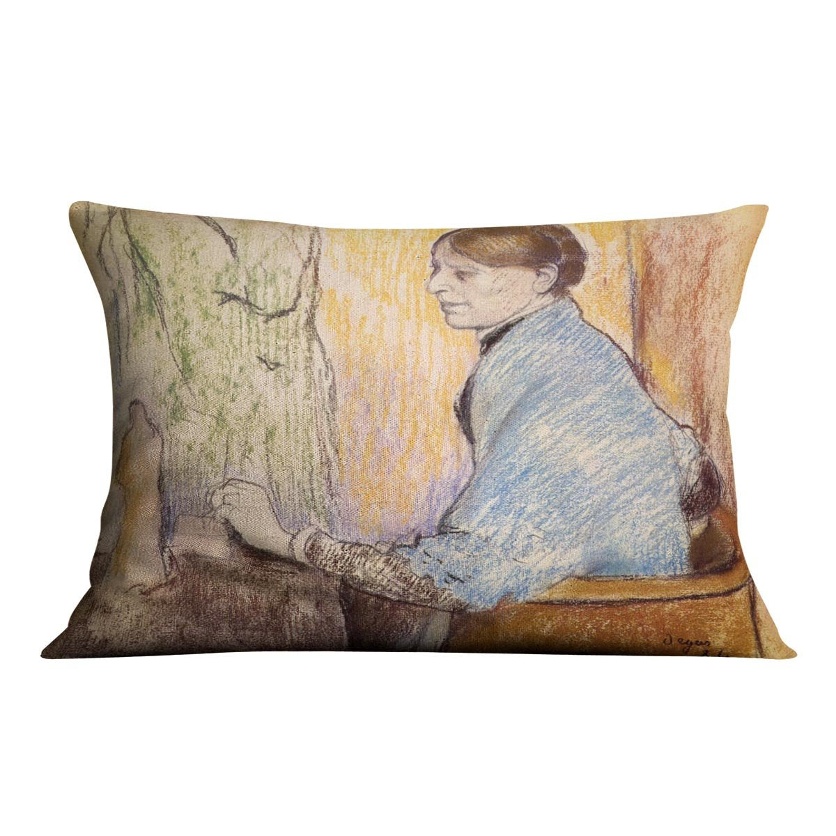 Mme Henri Rouart before a statue by Degas Cushion