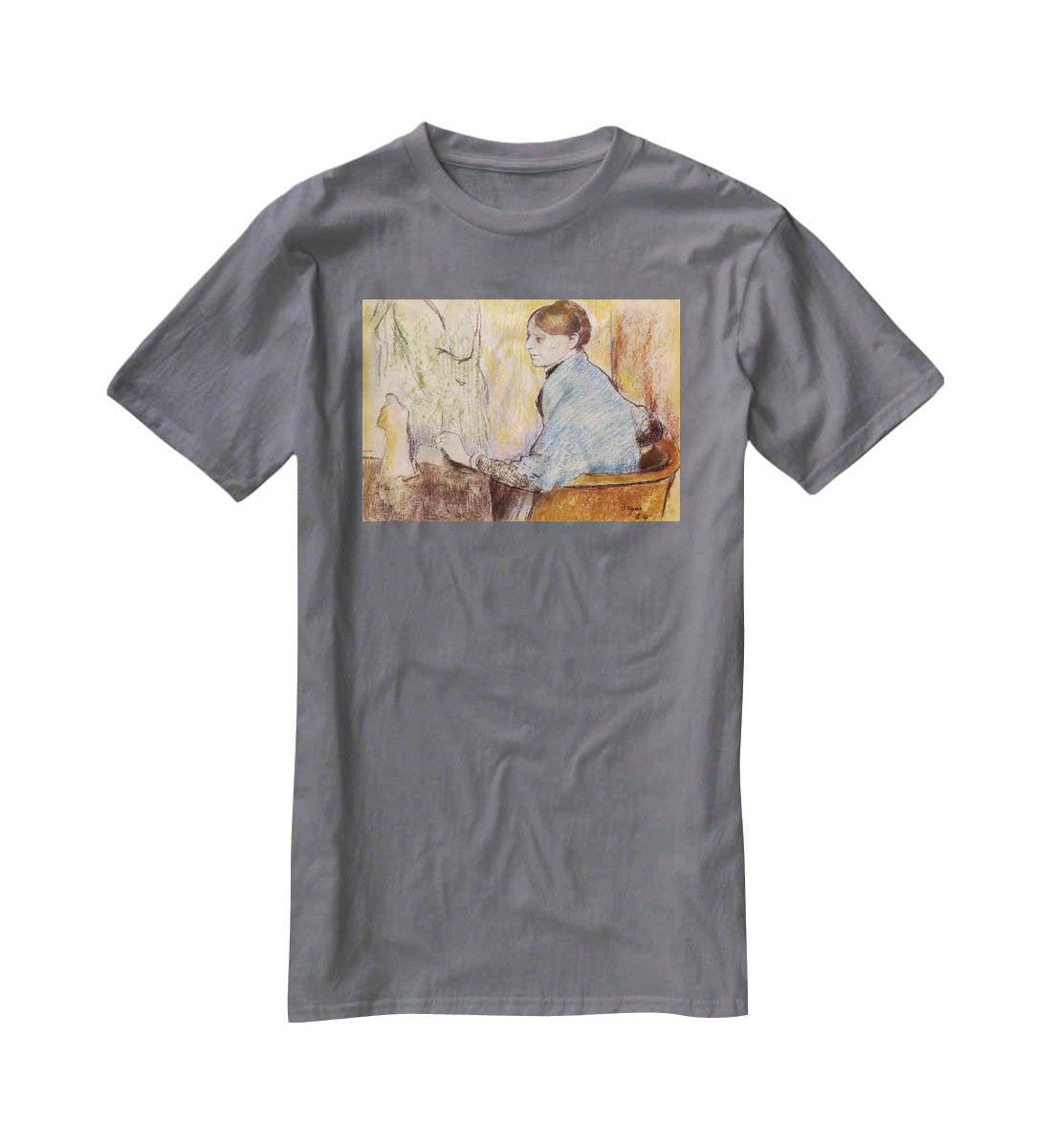 Mme Henri Rouart before a statue by Degas T-Shirt - Canvas Art Rocks - 3