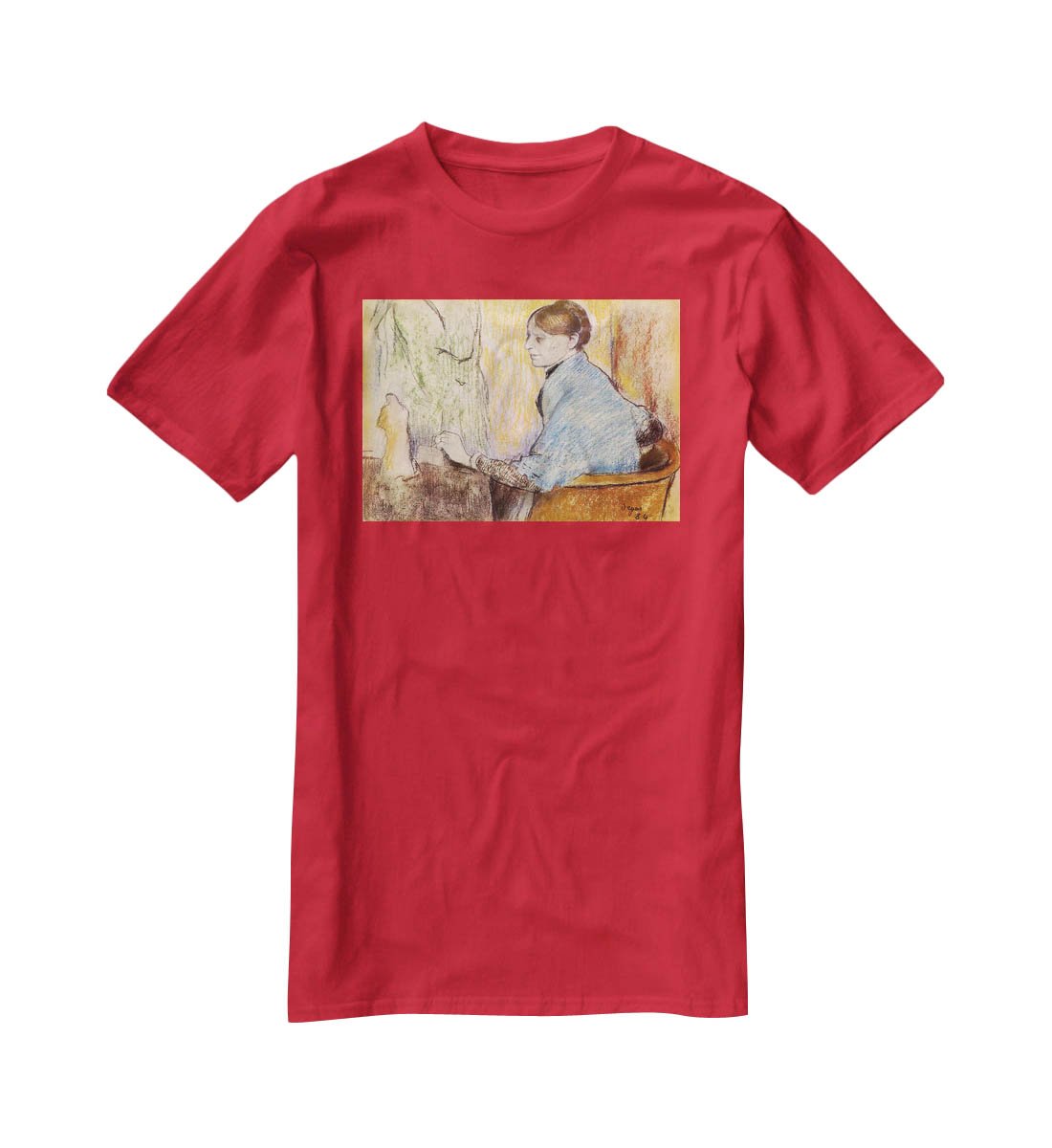 Mme Henri Rouart before a statue by Degas T-Shirt - Canvas Art Rocks - 4