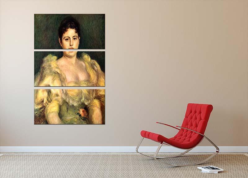 Mme Stephen Pichon by Renoir 3 Split Panel Canvas Print - Canvas Art Rocks - 2