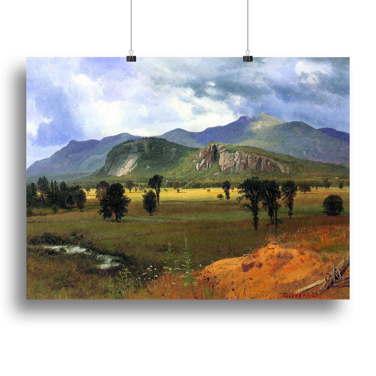 Moat Mountain Intervale New Hampshire by Bierstadt Canvas Print or Poster
