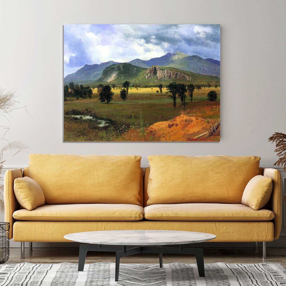 Moat Mountain Intervale New Hampshire by Bierstadt Canvas Print or Poster