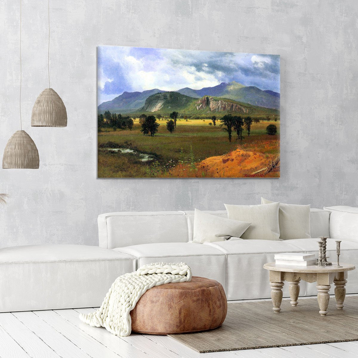 Moat Mountain Intervale New Hampshire by Bierstadt Canvas Print or Poster