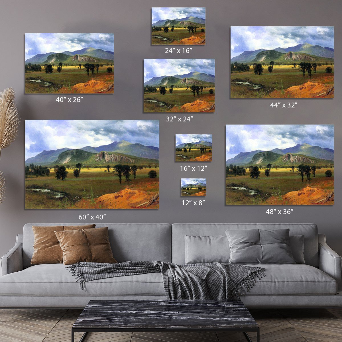 Moat Mountain Intervale New Hampshire by Bierstadt Canvas Print or Poster