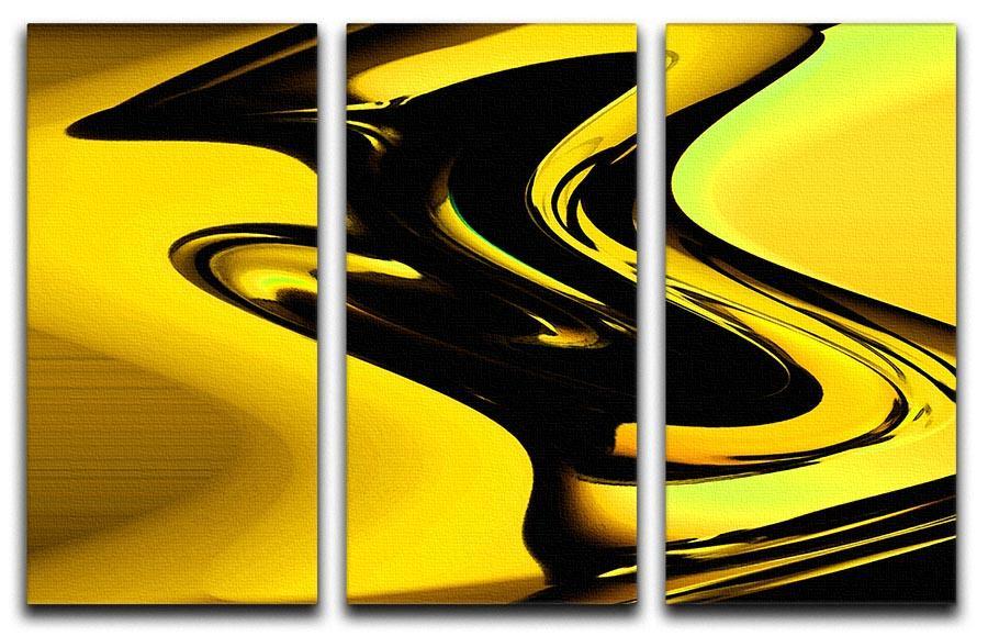 Modern Pop Art Yellow 3 Split Panel Canvas Print - Canvas Art Rocks - 1