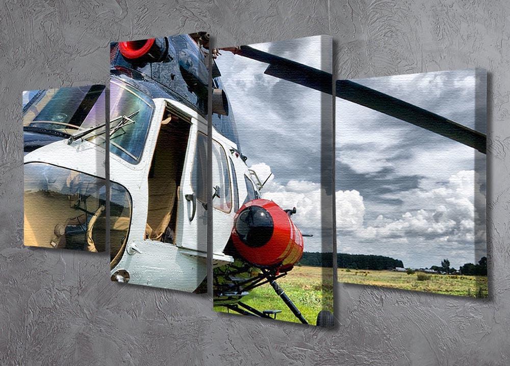 Modern light helicopter 4 Split Panel Canvas  - Canvas Art Rocks - 2