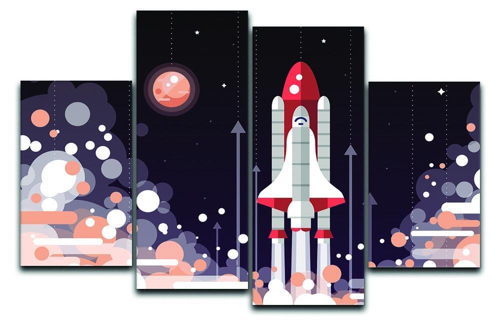 Modern vectorflat design 4 Split Panel Canvas  - Canvas Art Rocks - 1
