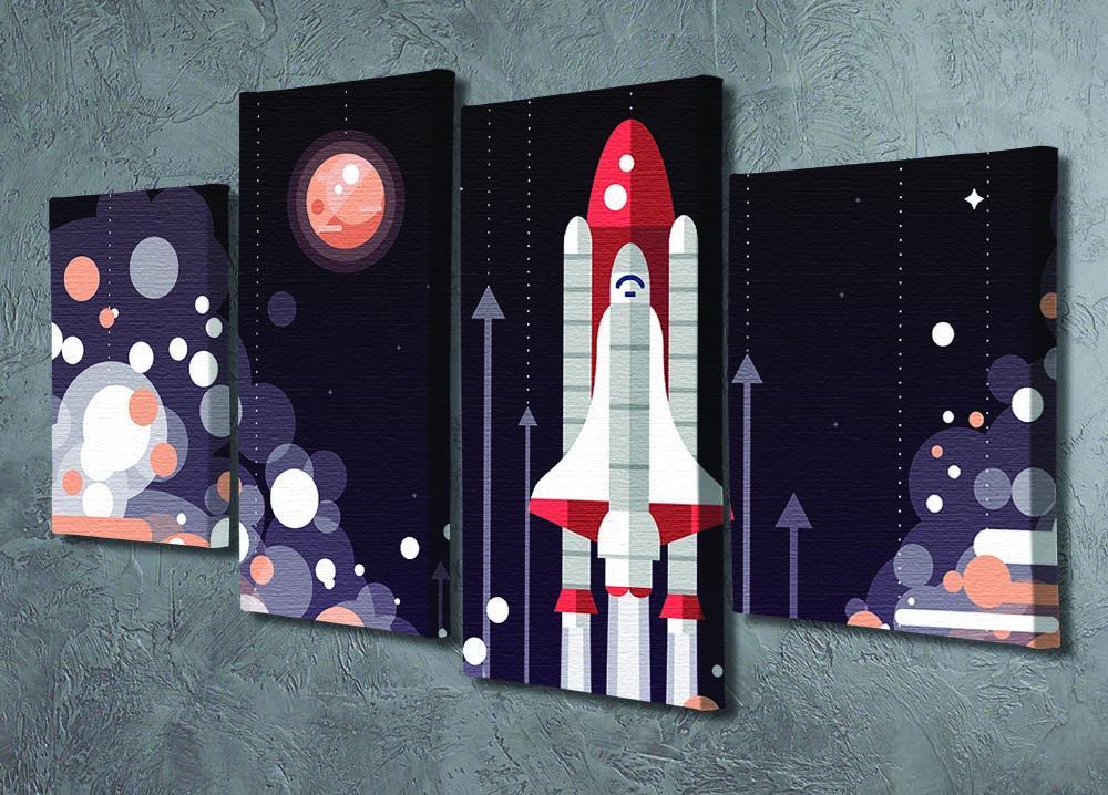Modern vectorflat design 4 Split Panel Canvas - Canvas Art Rocks - 2