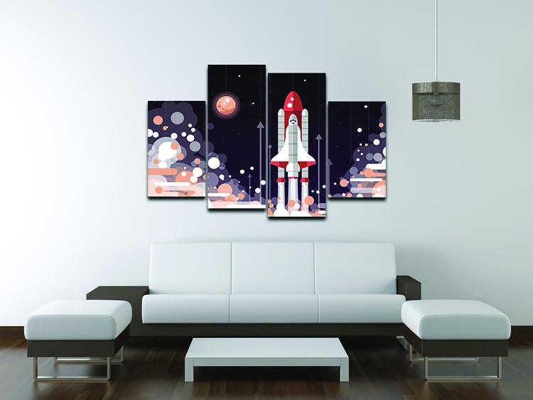 Modern vectorflat design 4 Split Panel Canvas - Canvas Art Rocks - 3