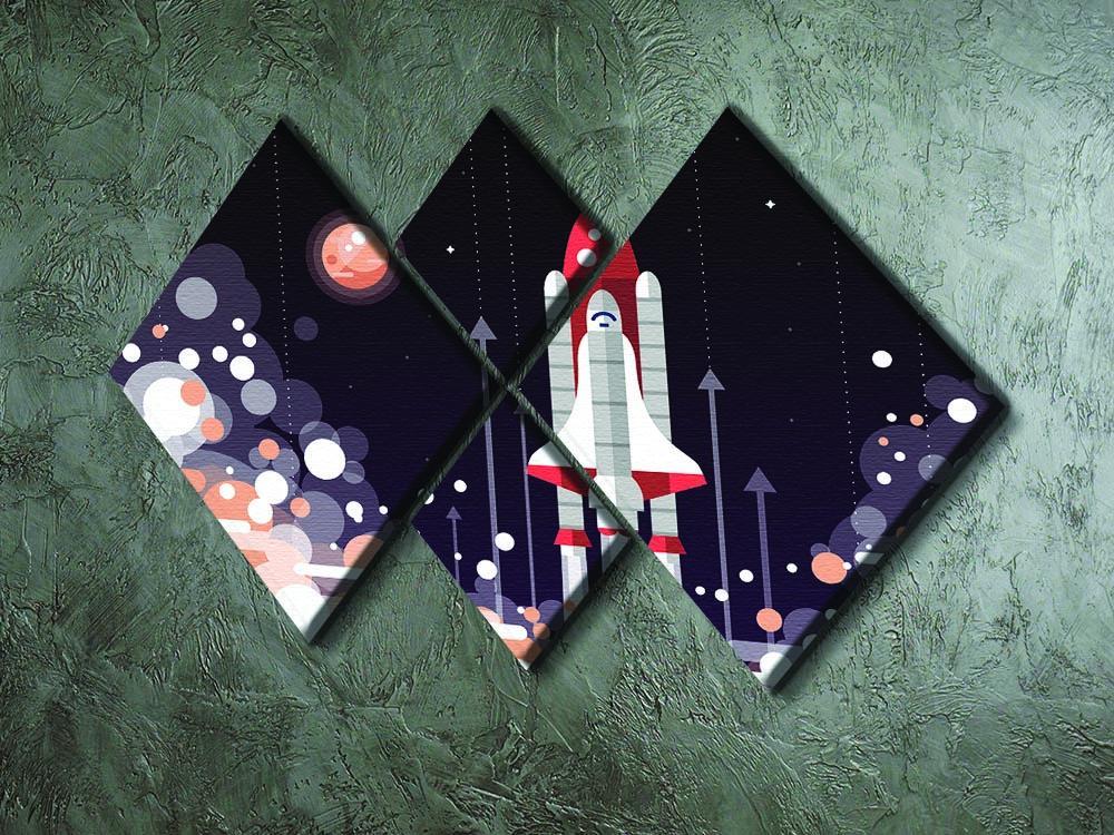 Modern vectorflat design 4 Square Multi Panel Canvas - Canvas Art Rocks - 2