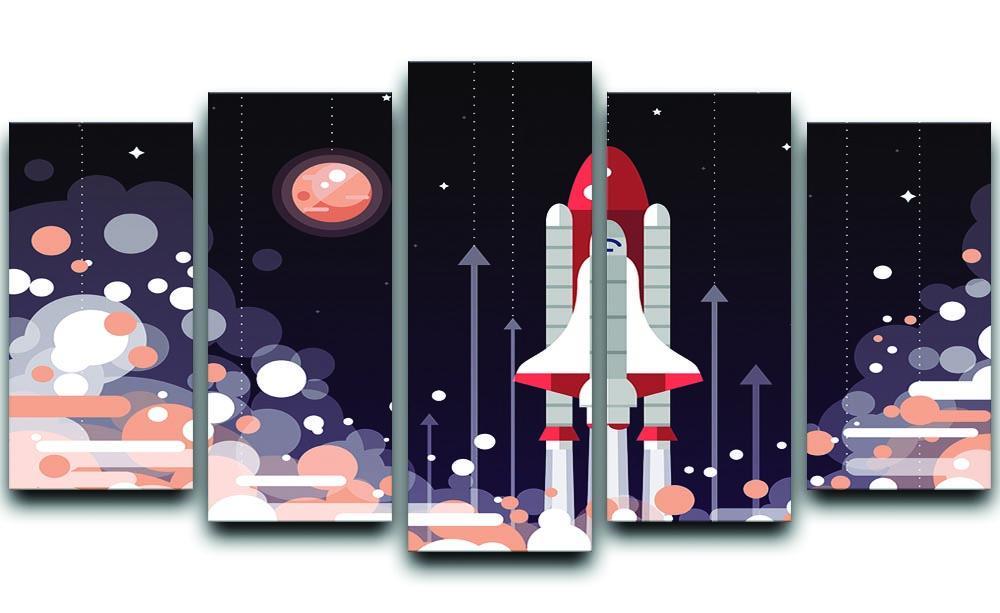 Modern vectorflat design 5 Split Panel Canvas  - Canvas Art Rocks - 1