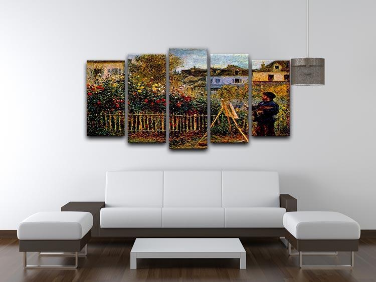Monet painting in his garden in Argenteuil 5 Split Panel Canvas - Canvas Art Rocks - 3