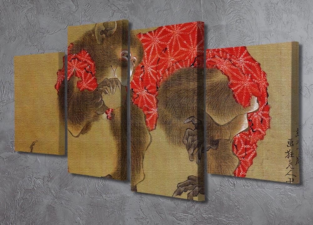 Monkey by Hokusai 4 Split Panel Canvas - Canvas Art Rocks - 2