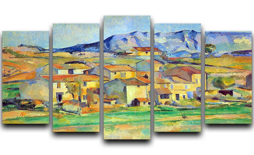 Montaigne Sainte-Victoire from the environment beu Gardanne of view by Cezanne 5 Split Panel Canvas - Canvas Art Rocks - 1