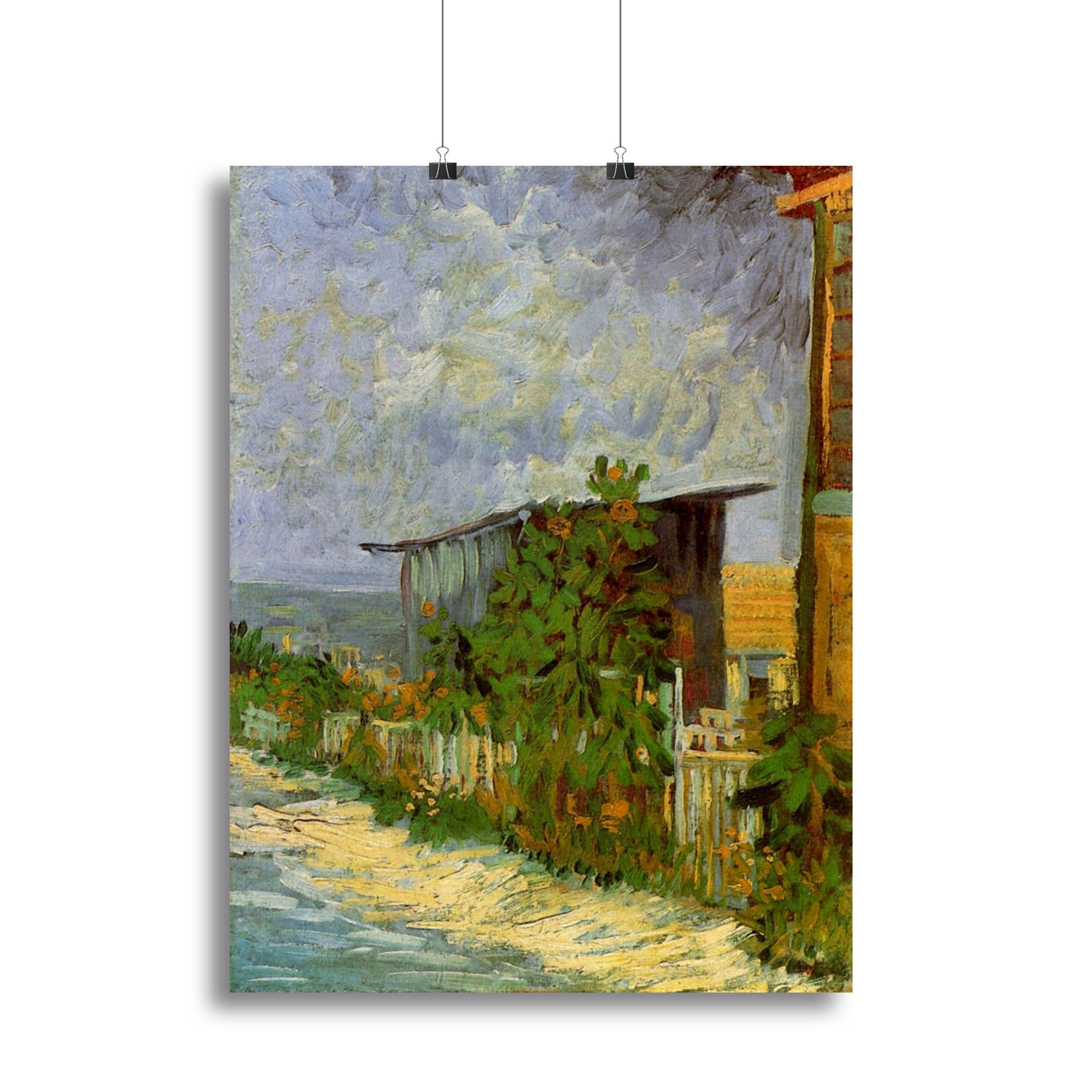 Montmartre Path with Sunflowers by Van Gogh Canvas Print or Poster
