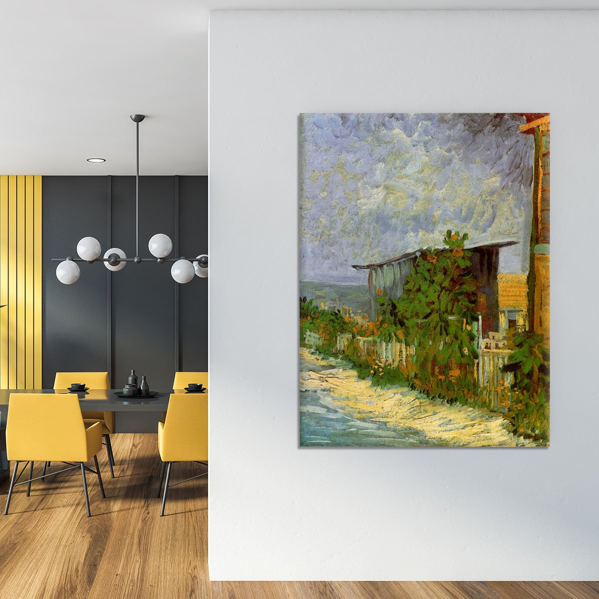 Montmartre Path with Sunflowers by Van Gogh Canvas Print or Poster