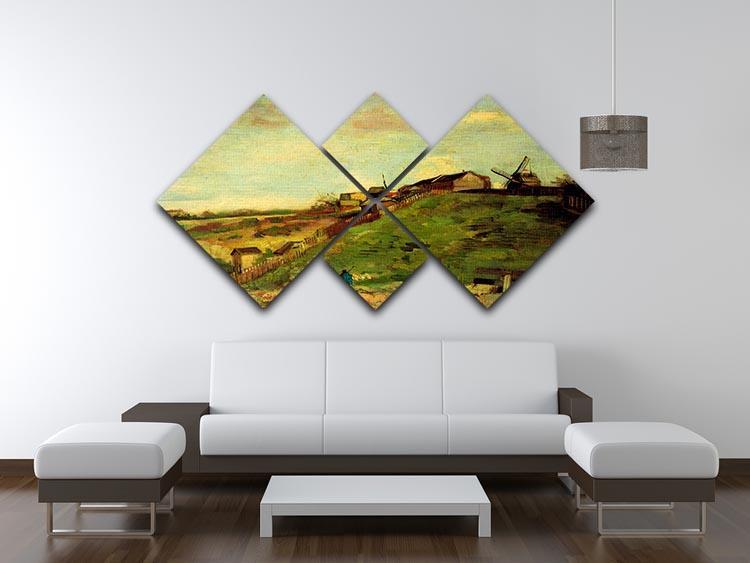 Montmartre Quarry the Mills by Van Gogh 4 Square Multi Panel Canvas - Canvas Art Rocks - 3