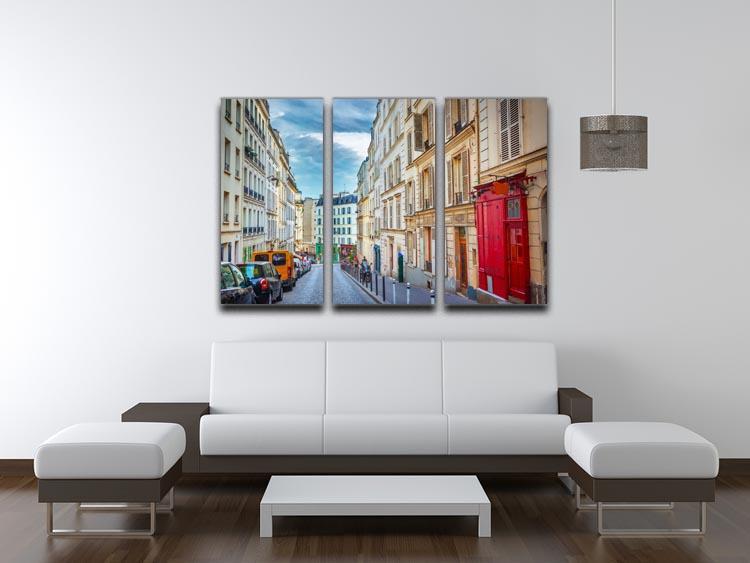 Montmartre in Paris 3 Split Panel Canvas Print - Canvas Art Rocks - 3