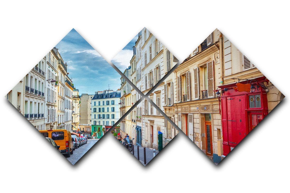 Montmartre in Paris 4 Square Multi Panel Canvas  - Canvas Art Rocks - 1