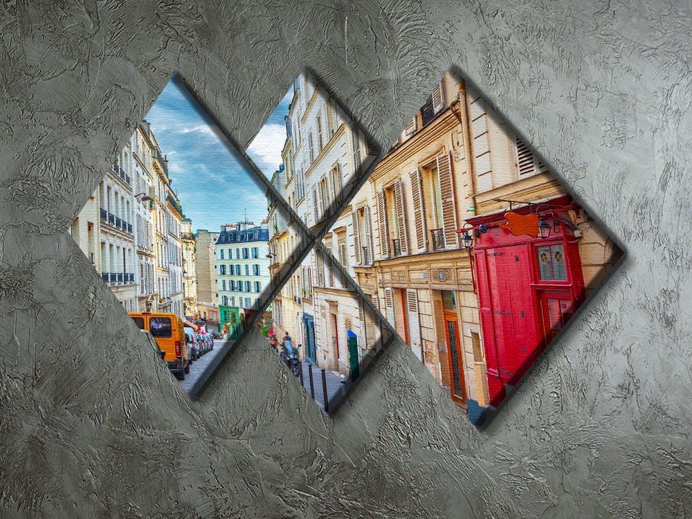 Montmartre in Paris 4 Square Multi Panel Canvas  - Canvas Art Rocks - 2