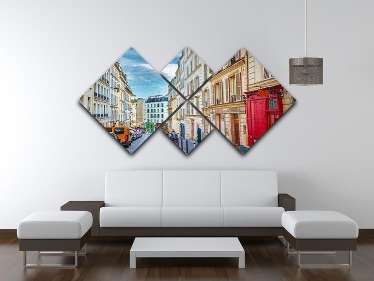 Montmartre in Paris 4 Square Multi Panel Canvas  - Canvas Art Rocks - 3