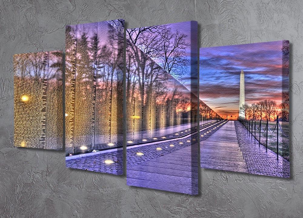 Monument at sunrise 4 Split Panel Canvas  - Canvas Art Rocks - 2