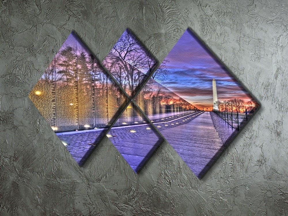 Monument at sunrise 4 Square Multi Panel Canvas  - Canvas Art Rocks - 2
