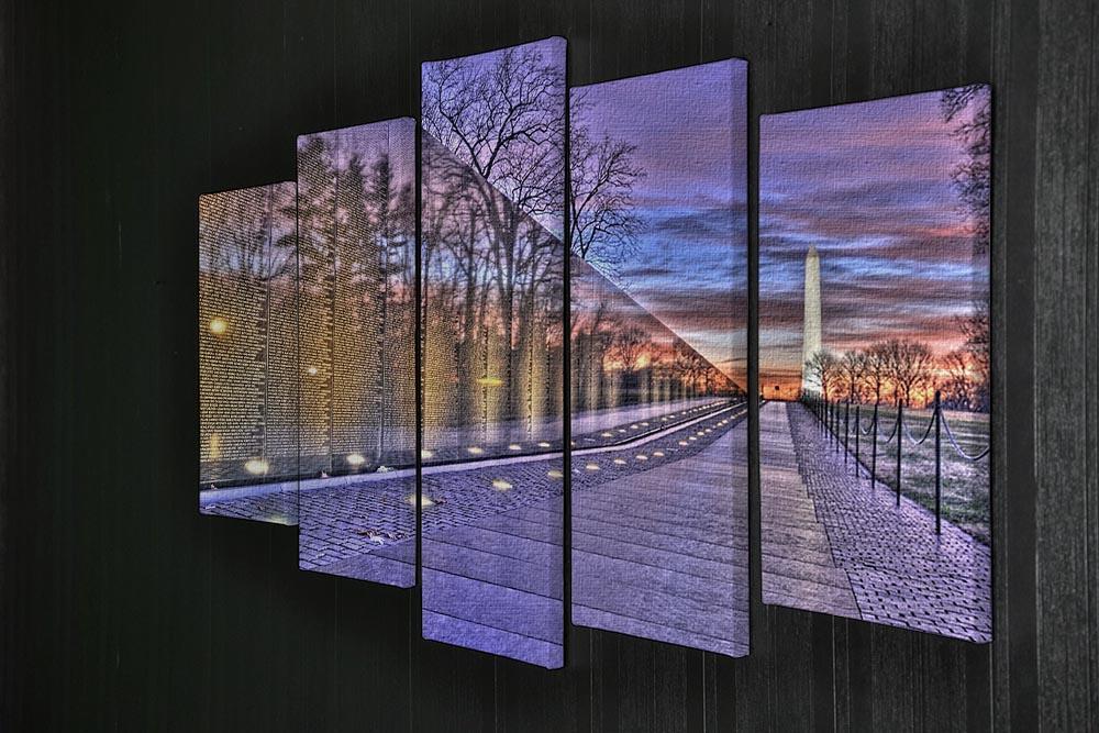 Monument at sunrise 5 Split Panel Canvas  - Canvas Art Rocks - 2