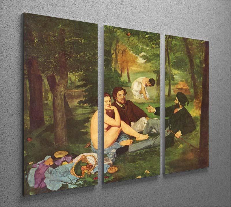 Morning Break by Manet 3 Split Panel Canvas Print - Canvas Art Rocks - 2