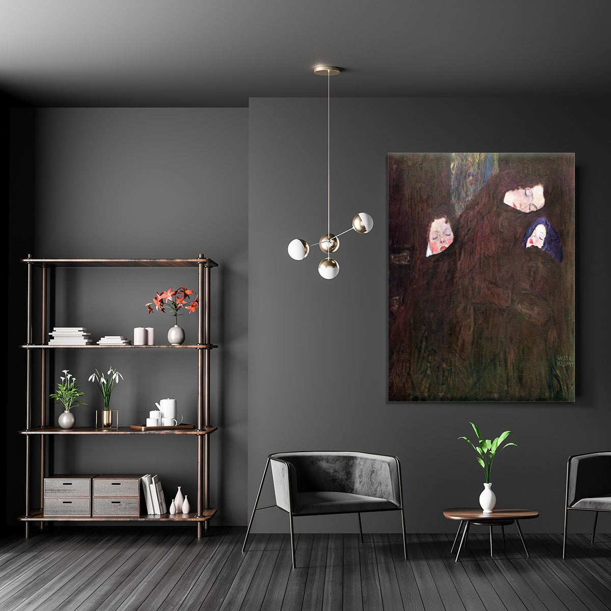 Mother with Children by Klimt Canvas Print or Poster