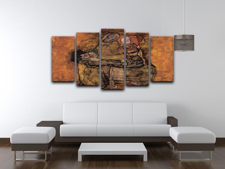 Mother with two children by Egon Schiele 5 Split Panel Canvas - Canvas Art Rocks - 3