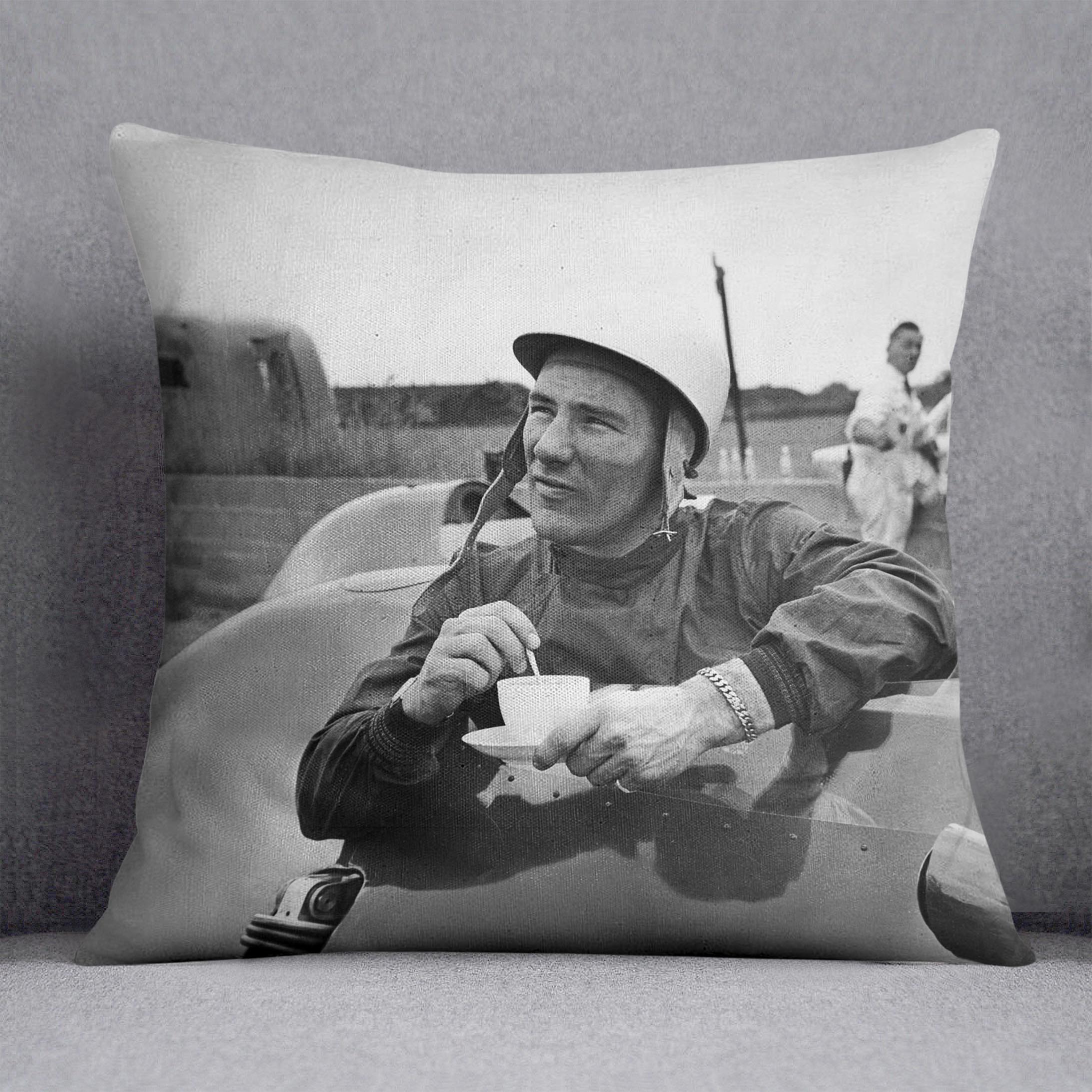 Motor racing driver Stirling Moss Cushion