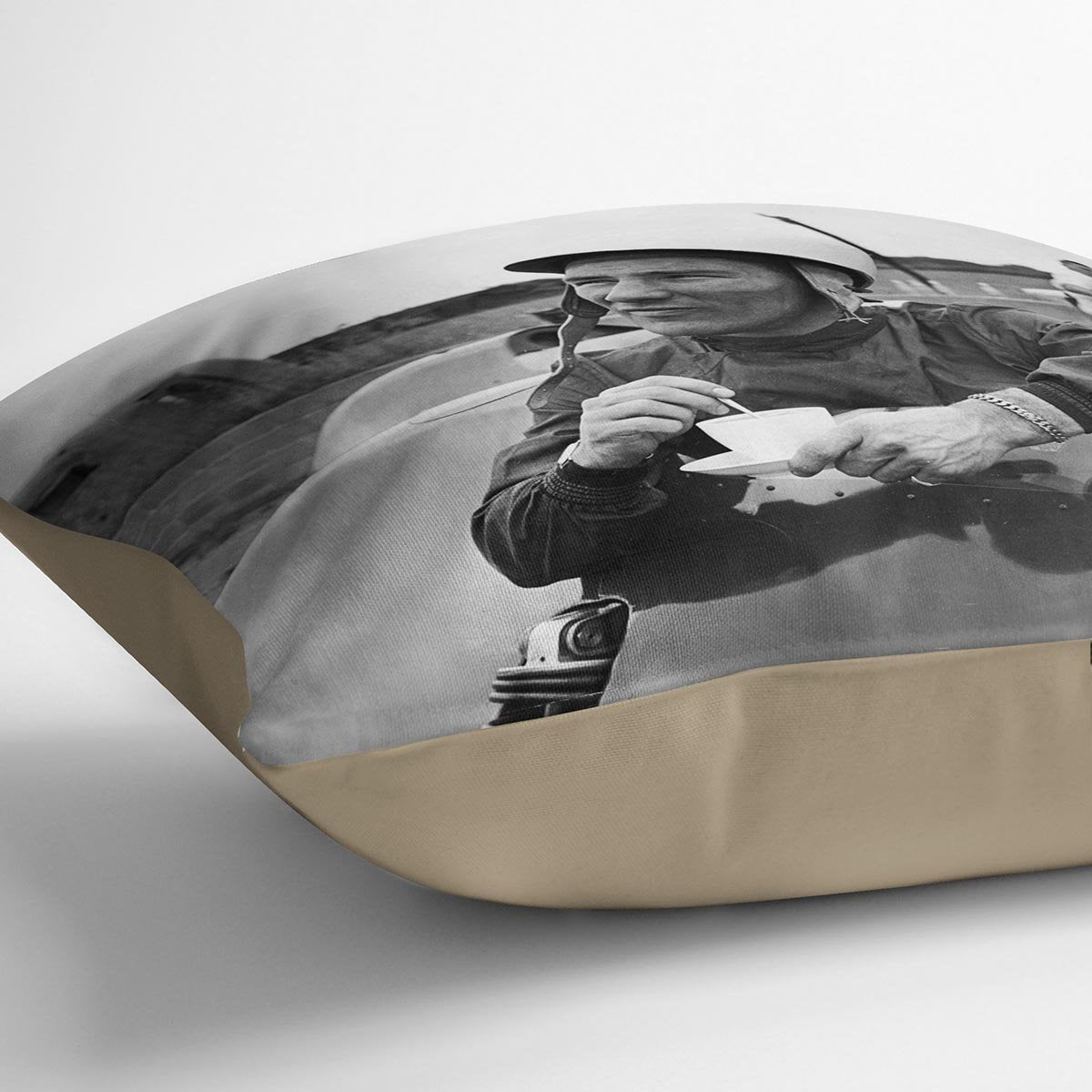 Motor racing driver Stirling Moss Cushion