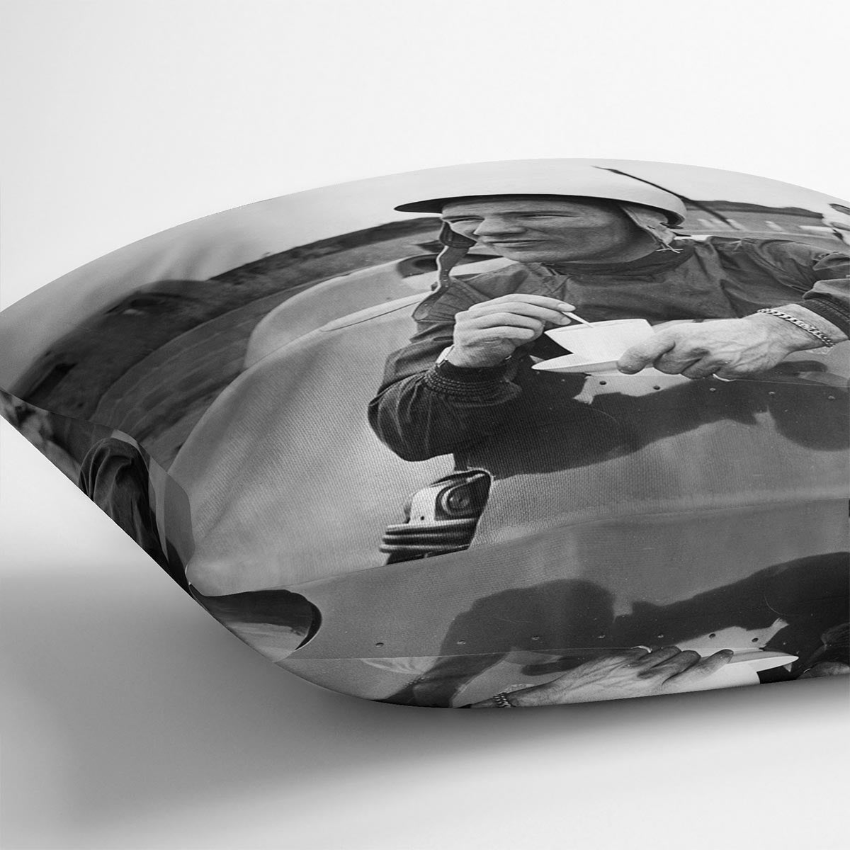 Motor racing driver Stirling Moss Cushion
